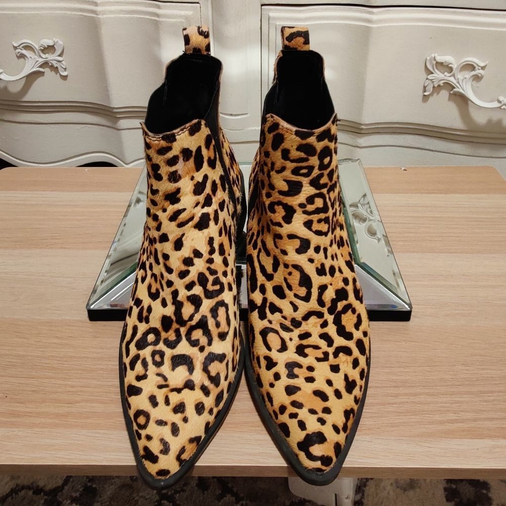 Steve Madden Jerry Leopard Boots, Calfskin, Slip-On